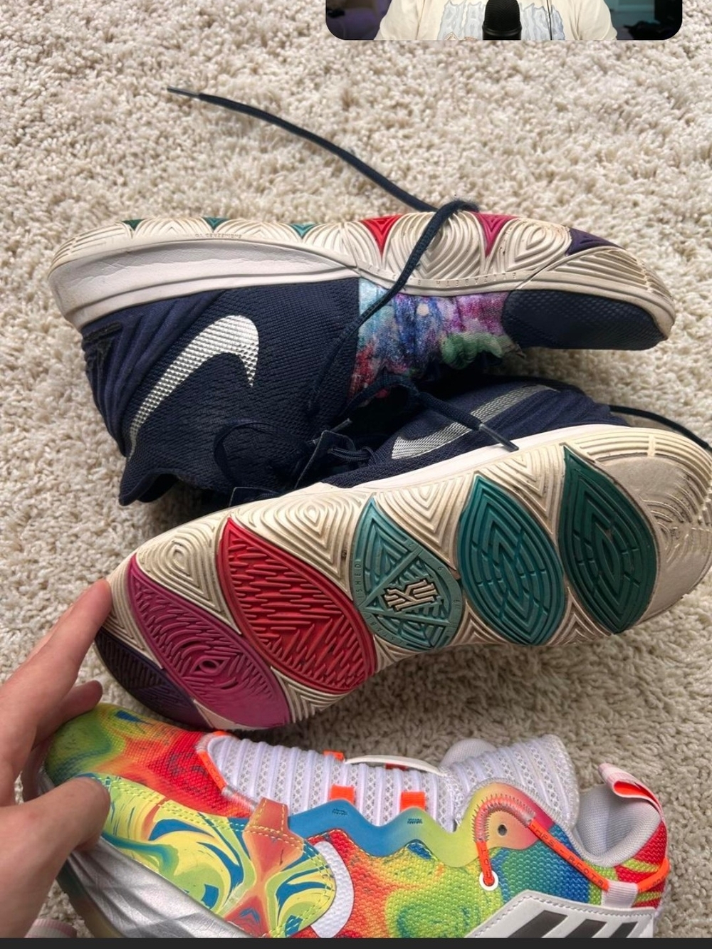 Nike Kyrie Multicolor Basketball Shoes - Navy with Rainbow Accents